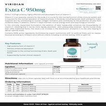 將圖片載入圖庫檢視器 Viridian Extra C 950mg 植物膠囊 1 bottle
