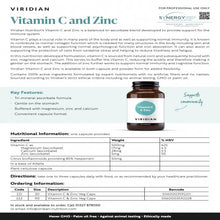 將圖片載入圖庫檢視器 Viridian 維他命C與鋅 植物膠囊 1 bottle
