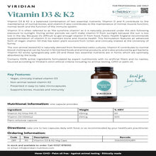 將圖片載入圖庫檢視器 Viridian 維他命D3與K2 植物膠囊 1 bottle
