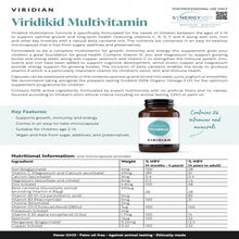 將圖片載入圖庫檢視器 Viridian Viridikid 兒童綜合維他命 植物膠囊 1 bottle

