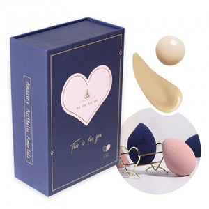 Amortals 爾木萄 心悅美妝蛋海棉套裝心形BB粉撲 (藍粉) 2pcs