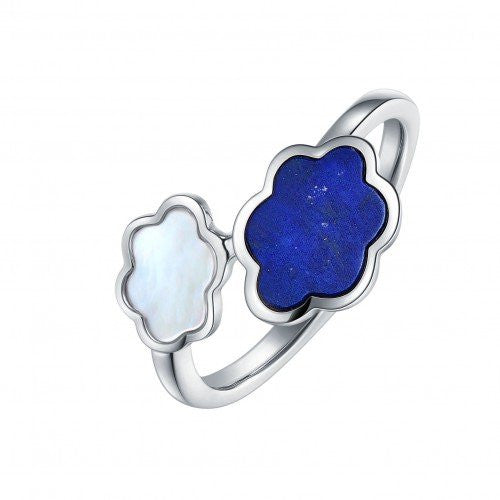 ATTILIO 18K白色黃金青金石珍珠貝母戒指 (東方炫映 - 雲彩) 1pc