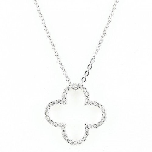 Coronet 冠玲瓏 18K白色黃金四葉草鑽石項鍊 1pc