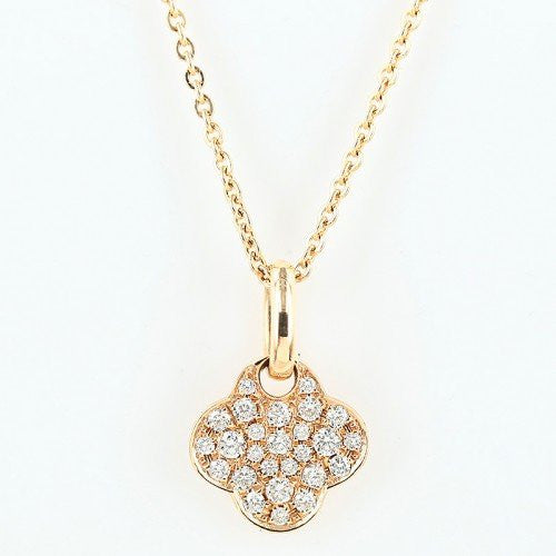 Coronet 冠玲瓏 18K玫瑰色黃金四葉草鑽石項鍊 1pc