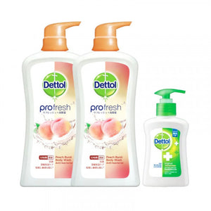 Dettol 滴露 清爽保濕沐浴露(水感蜜桃)套裝 [950mlx2+贈品] 950ml x2