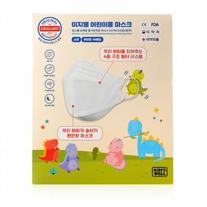 EZWELL Kim's Well 兒童KF94 四層防護3D立體口罩 獨立包裝 白色 50pcs/盒