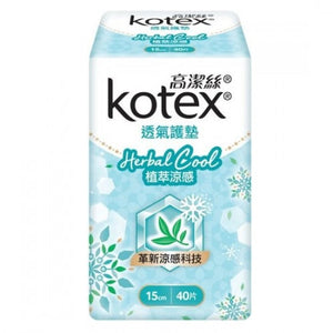 Kotex 高潔絲 Herbal Cool 植萃涼感護墊 15cm 40pcs