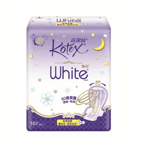 Kotex 高潔絲 唯白超薄護翼超長夜用35cm 14pcs