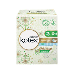 Kotex 高潔絲 草本極緻棉柔AIR極薄日夜用28cm 13pcs