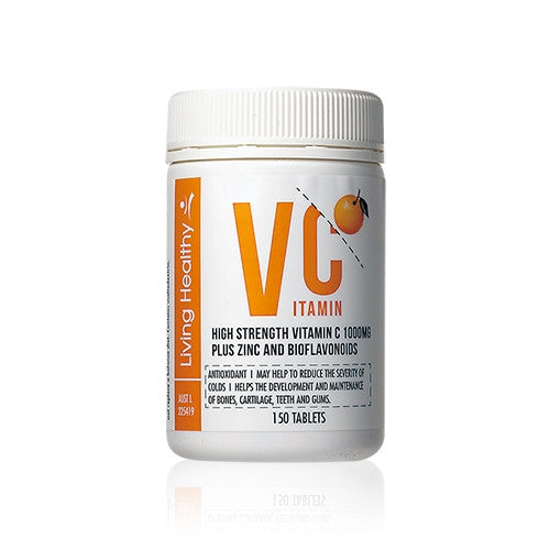 Living Healthy 維他命C 1000mg (鋅及生物類黃銅配方) 150tablets