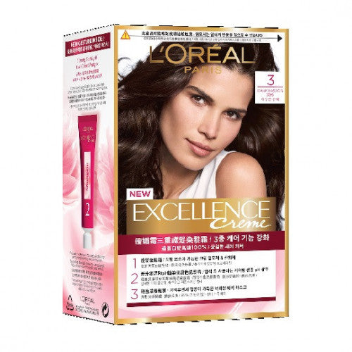 L'Oreal 歐萊雅 優媚霜 三重護髮染髮霜 (#3 深棕色) 1pc