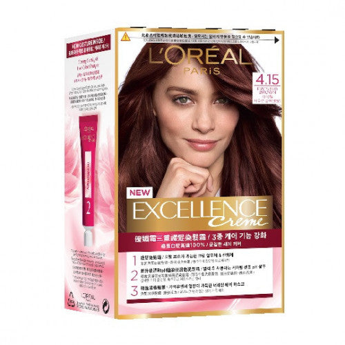 L'Oreal 歐萊雅 優媚霜 三重護髮染髮霜 (#4.15 可可棕色) 1pc