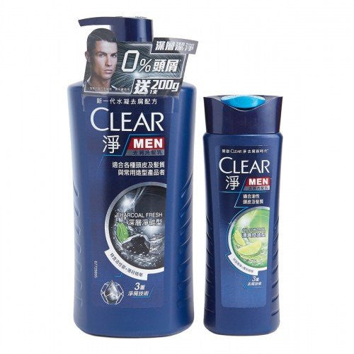 Clear Clear/淨 男士去屑洗髮乳套裝- 深層淨碳 750ml +200ml