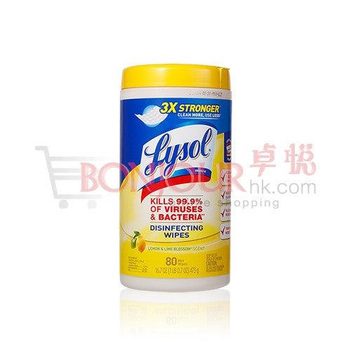 LYSOL 消毒濕巾-檸檬微風味 80pcs