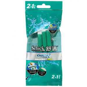 Schick 舒適 Exacta2 (可拋棄型)刀刨2+1片-綠色 1pc