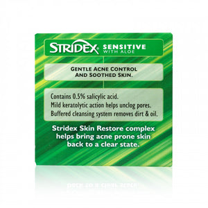 STRIDEX 抗痘/去黑頭潔面片(不含酒精)- 敏感肌膚適用 水楊酸0.5%+蘆薈精華和金縷梅水 55pcs