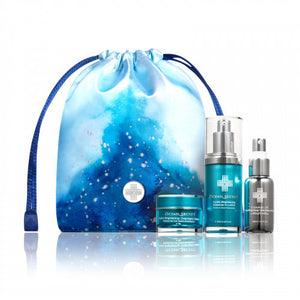 SUISSE REBORN limited travel set(Cleansing Lotion 30ml+Lotion 60ml+mask 15g+藍色化妝袋 1pc) 30ml+60ml+15g